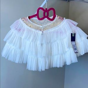 Tulle, ruffle cape